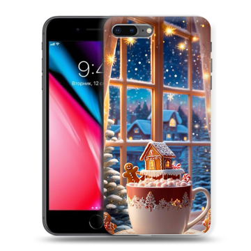 Силиконовый чехол на Iphone 8 Plus с принтом Новый год
