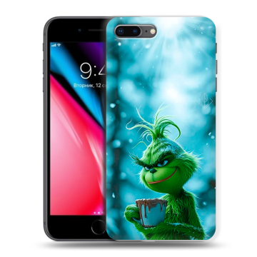 Силиконовый чехол на Iphone 8 Plus с принтом Новый год гринч