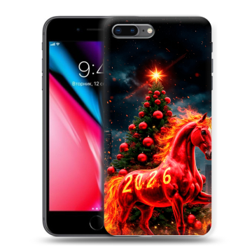 Силиконовый чехол на Iphone 8 Plus с принтом Новый год