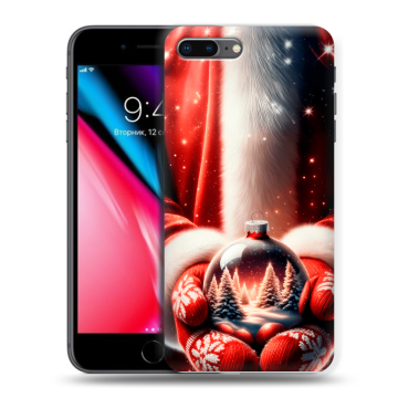 Силиконовый чехол на Iphone 8 Plus с принтом Новый год