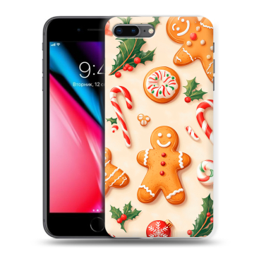 Силиконовый чехол на Iphone 8 Plus с принтом Новый год