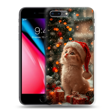 Силиконовый чехол на Iphone 8 Plus с принтом Новый год