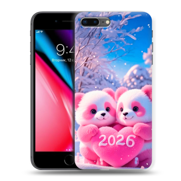 Силиконовый чехол на Iphone 8 Plus с принтом Новый год