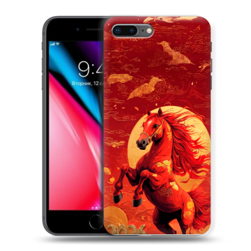 Силиконовый чехол на Iphone 8 Plus с принтом Новый год