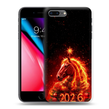 Силиконовый чехол на Iphone 8 Plus с принтом Новый год
