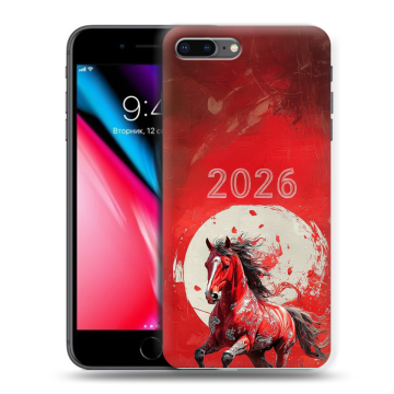 Силиконовый чехол на Iphone 8 Plus с принтом Новый год