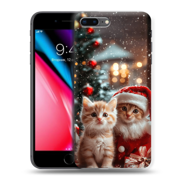 Силиконовый чехол на Iphone 8 Plus с принтом Новый год