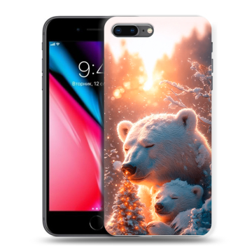 Силиконовый чехол на Iphone 8 Plus с принтом Новый год Силиконовый чехол на Iphone 8 Plus с принтом Новый год