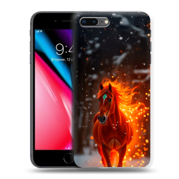 Силиконовый чехол на Iphone 8 Plus с принтом Новый год Силиконовый чехол на Iphone 8 Plus с принтом Новый год