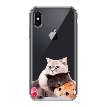 Силиконовый чехол на Iphone X с принтом Кошки