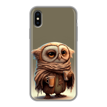 Силиконовый чехол на Iphone X с принтом Сова