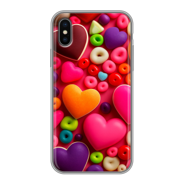 Силиконовый чехол на Iphone X с принтом Сердечки
