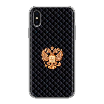 Силиконовый чехол на Iphone x10 с принтом Герб России принт