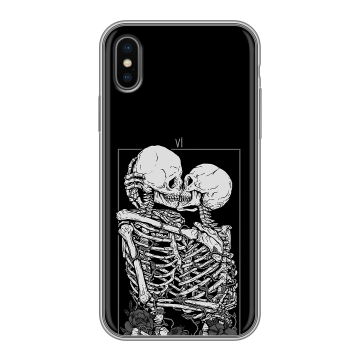 Силиконовый чехол на Iphone x10 с принтом Поцелуй скелетов