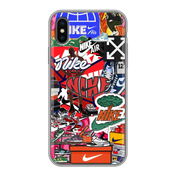 Силиконовый чехол на Iphone X с принтом Найк Nike яркий Силиконовый чехол на Iphone X с принтом Найк Nike яркий