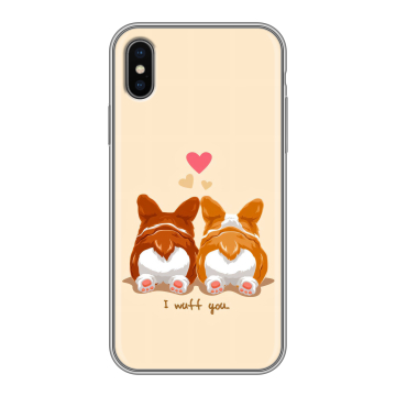 Силиконовый чехол на Iphone X с принтом Корги Силиконовый чехол на Iphone X с принтом Корги