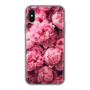 Силиконовый чехол на Iphone X с принтом цветы пионы Силиконовый чехол на Iphone X с принтом цветы пионы