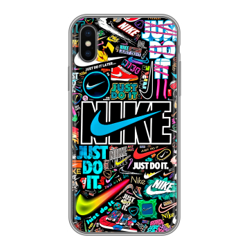 Силиконовый чехол на Iphone X с принтом найк nike черный Силиконовый чехол на Iphone X с принтом найк nike черный