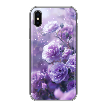 Силиконовый чехол на Iphone X с принтом Розы цветы Силиконовый чехол на Iphone X с принтом Розы цветы