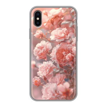 Силиконовый чехол на Iphone X с принтом Розовые розы Силиконовый чехол на Iphone X с принтом Розовые розы