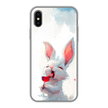 Силиконовый чехол на Iphone X с принтом кролик зайчик Силиконовый чехол на Iphone X с принтом кролик зайчик