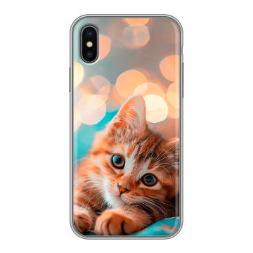 Силиконовый чехол на Iphone X с принтом котик Силиконовый чехол на Iphone X с принтом котик
