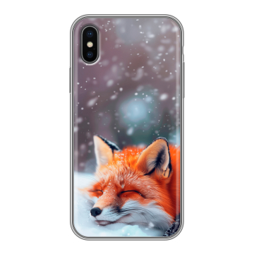 Силиконовый чехол на Iphone X с принтом лиса Силиконовый чехол на Iphone X с принтом лиса