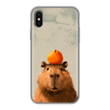 Силиконовый чехол на Iphone X с принтом капибара Силиконовый чехол на Iphone X с принтом капибара