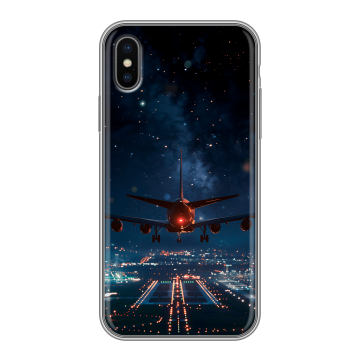 Силиконовый чехол на Iphone X с принтом самолет Силиконовый чехол на Iphone X с принтом самолет
