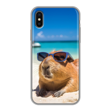Силиконовый чехол на Iphone x10 с принтом Капибара