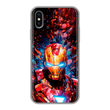Силиконовый чехол на Iphone x10 с принтом Железный человек Ironman