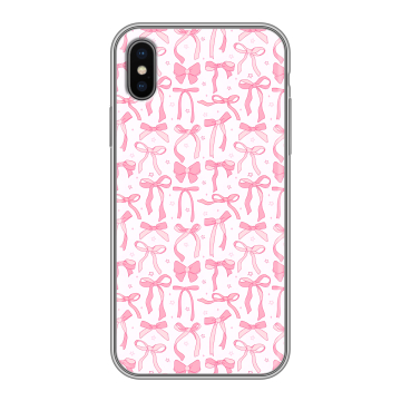 Силиконовый чехол на Iphone x10 с принтом Розовые бантики