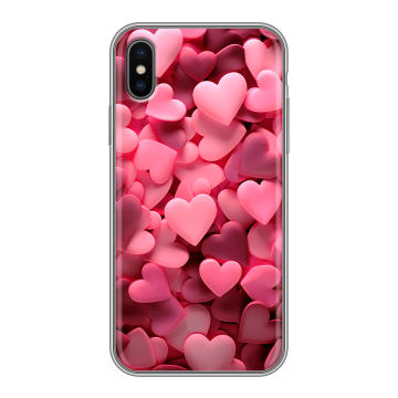Силиконовый чехол на Iphone x10 с принтом розовые сердечки
