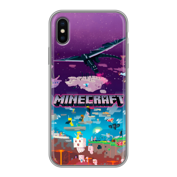 Силиконовый чехол на Iphone x10 с принтом Майнкрафт Minecraft