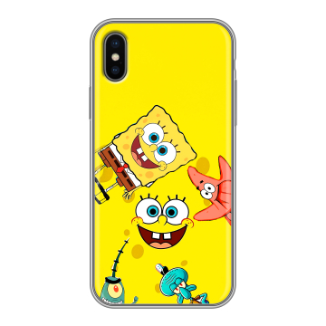 Силиконовый чехол на Iphone x10 с принтом Спанч боб Спанчбоб