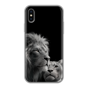 Силиконовый чехол на Iphone x10 с принтом Лев кошки Силиконовый чехол на Iphone x10 с принтом Лев кошки