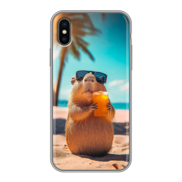 Силиконовый чехол на Iphone x10 с принтом Капибара Силиконовый чехол на Iphone x10 с принтом Капибара