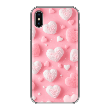 Силиконовый чехол на Iphone x10 с принтом Сердечки