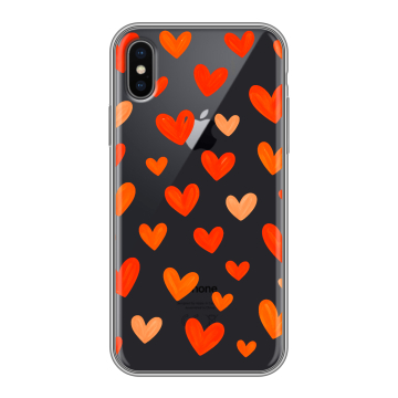 Силиконовый чехол на Iphone x10 с принтом Сердечки Силиконовый чехол на Iphone x10 с принтом Сердечки