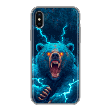 Силиконовый чехол на Iphone x10 с принтом Медведь Силиконовый чехол на Iphone x10 с принтом Медведь