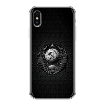 Силиконовый чехол на Iphone x10 с принтом Герб Флаг СССР Силиконовый чехол на Iphone x10 с принтом Герб Флаг СССР