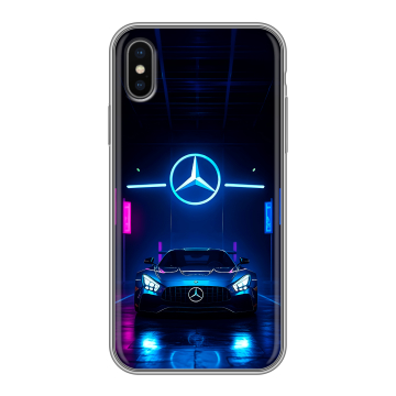 Силиконовый чехол на Iphone x10 с принтом Mercedes Мерседес