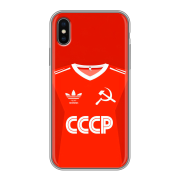 Силиконовый чехол на Iphone x10 с принтом Флаг Герб СССР Силиконовый чехол на Iphone x10 с принтом Флаг Герб СССР