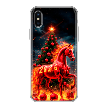 Силиконовый чехол на Iphone x10 с принтом Новый год Силиконовый чехол на Iphone x10 с принтом Новый год