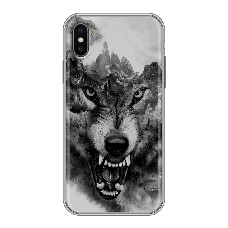 Пластиковый чехол на Iphone x10 с принтом Волк Пластиковый чехол на Iphone x10 с принтом Волк