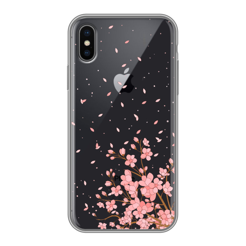 Силиконовый чехол на Iphone x10 с принтом Ветка сакуры Силиконовый чехол на Iphone x10 с принтом Ветка сакуры