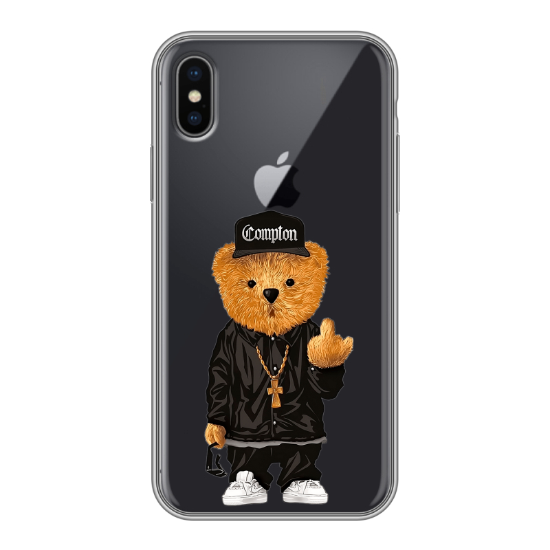 Силиконовый противоударный чехол на Iphone x10 с принтом Плюшевый медведь Силиконовый противоударный чехол на Iphone x10 с принтом Плюшевый медведь