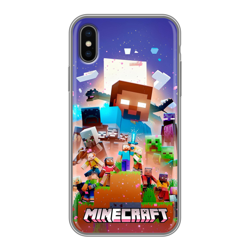 Силиконовый противоударный чехол на Iphone x10 с принтом Майнкрафт Minecraft Силиконовый противоударный чехол на Iphone x10 с принтом Майнкрафт Minecraft