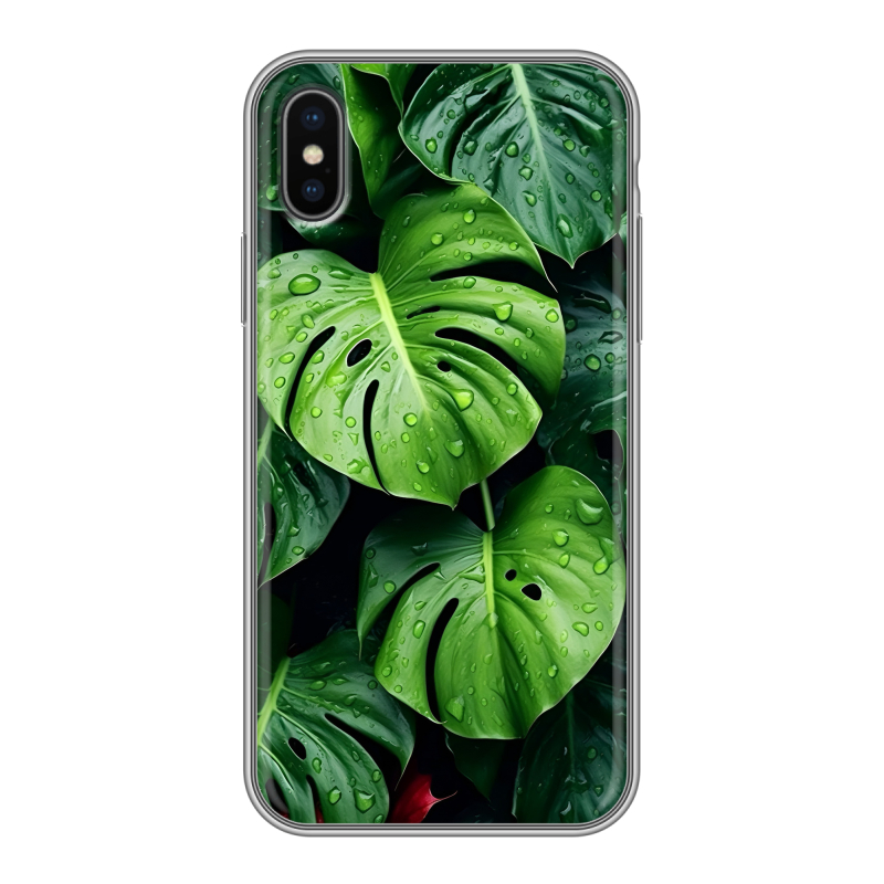 Пластиковый чехол на Iphone x10 с принтом Листья Пластиковый чехол на Iphone x10 с принтом Листья