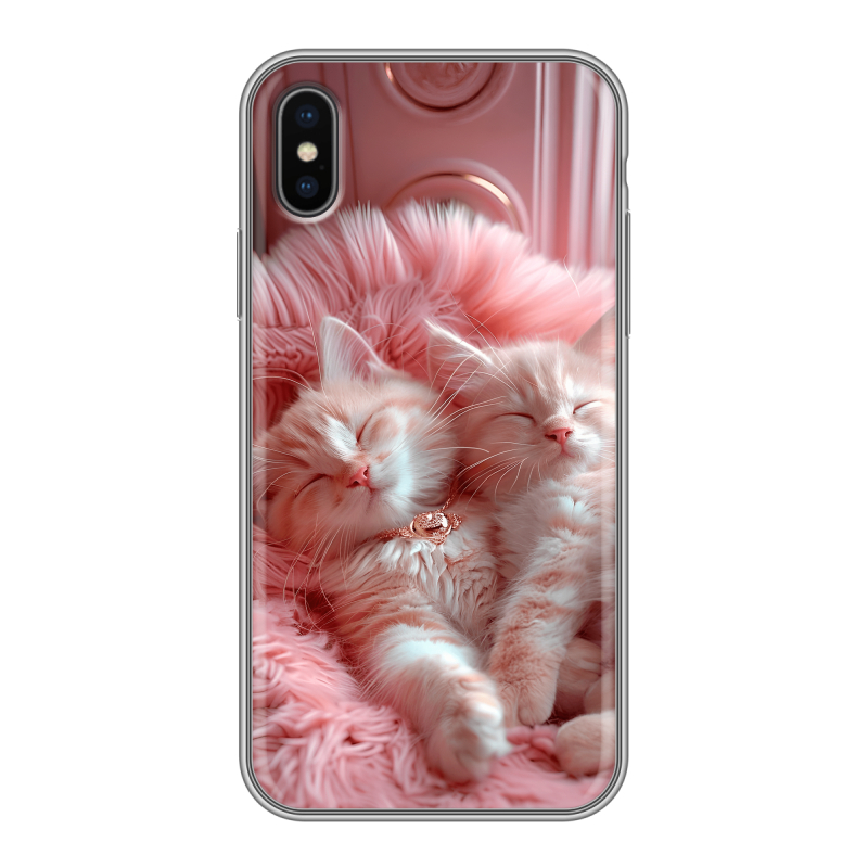 Силиконовый чехол на Iphone x10 с принтом котята котики Силиконовый чехол на Iphone x10 с принтом котята котики